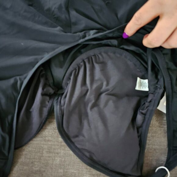 Contours Women's Black V-Neck Bra Sized Underwire 1-Piece Swimsuit Size 16 - Picture 14 of 14